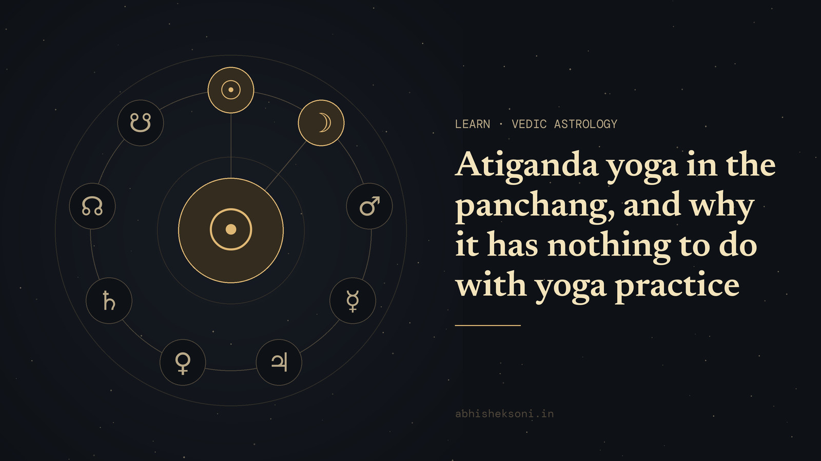 Atiganda yoga in the panchang, and why it has nothing to do with yoga practice: the nine grahas with Surya and Chandra marked