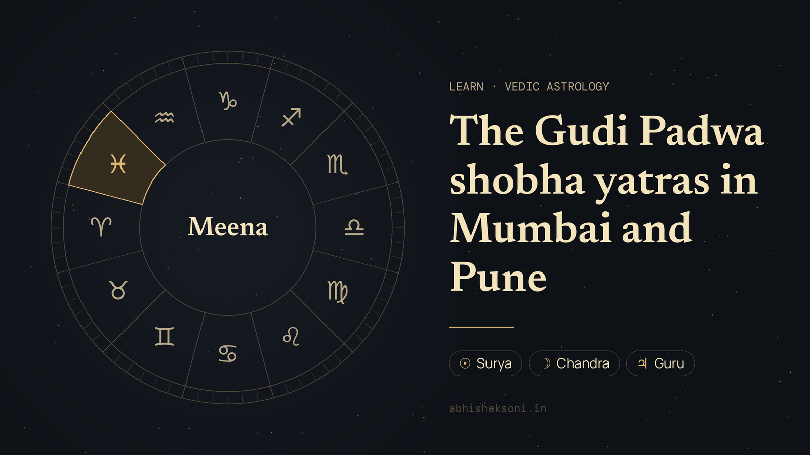 The Gudi Padwa shobha yatras in Mumbai and Pune: the wheel of twelve rashis with Meena marked