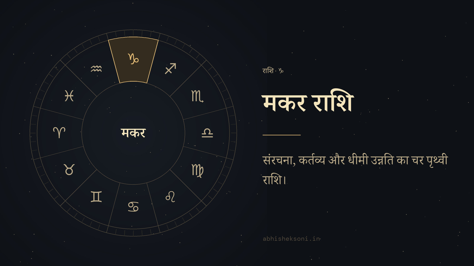 मकर राशि: बारह राशियों का चक्र, जिसमें मकर चिह्नित है