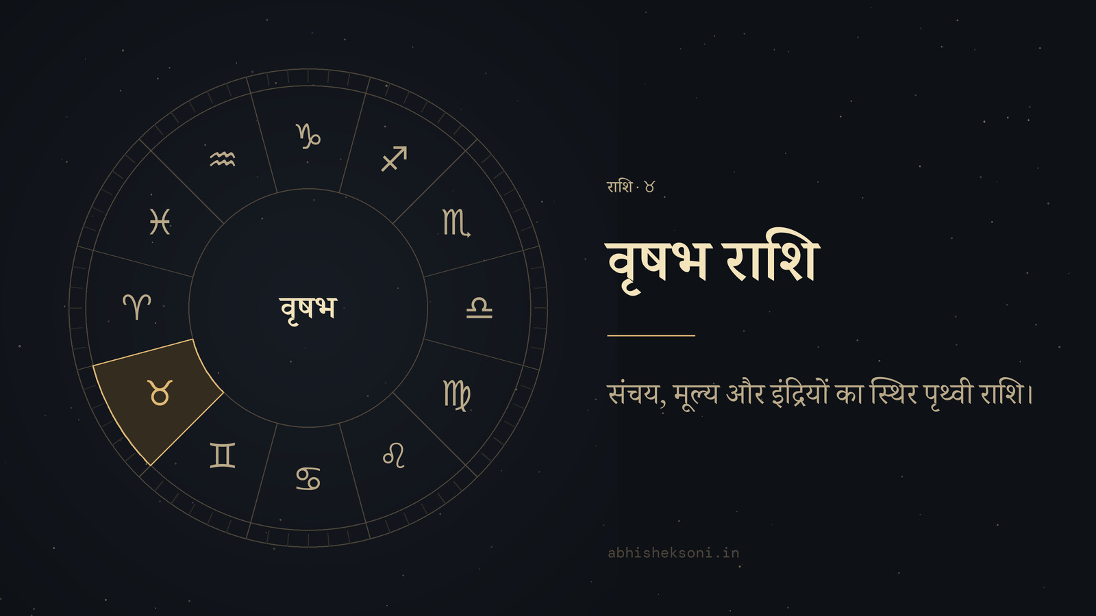 वृषभ राशि: बारह राशियों का चक्र, जिसमें वृषभ चिह्नित है