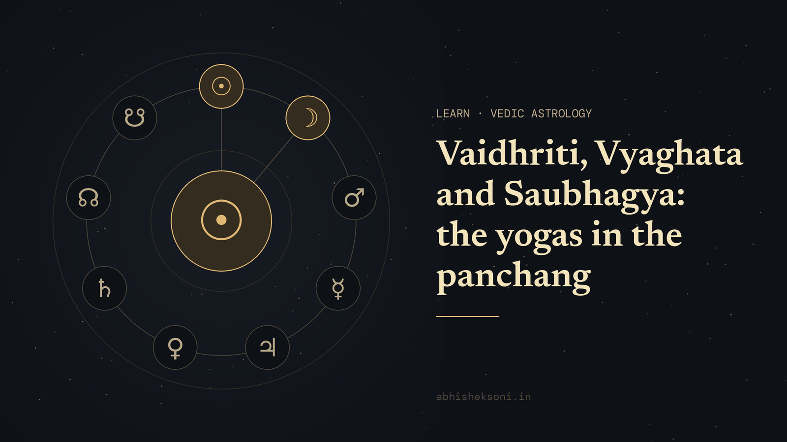 Vaidhriti, Vyaghata and Saubhagya: the yogas in the panchang: the nine grahas with Surya and Chandra marked
