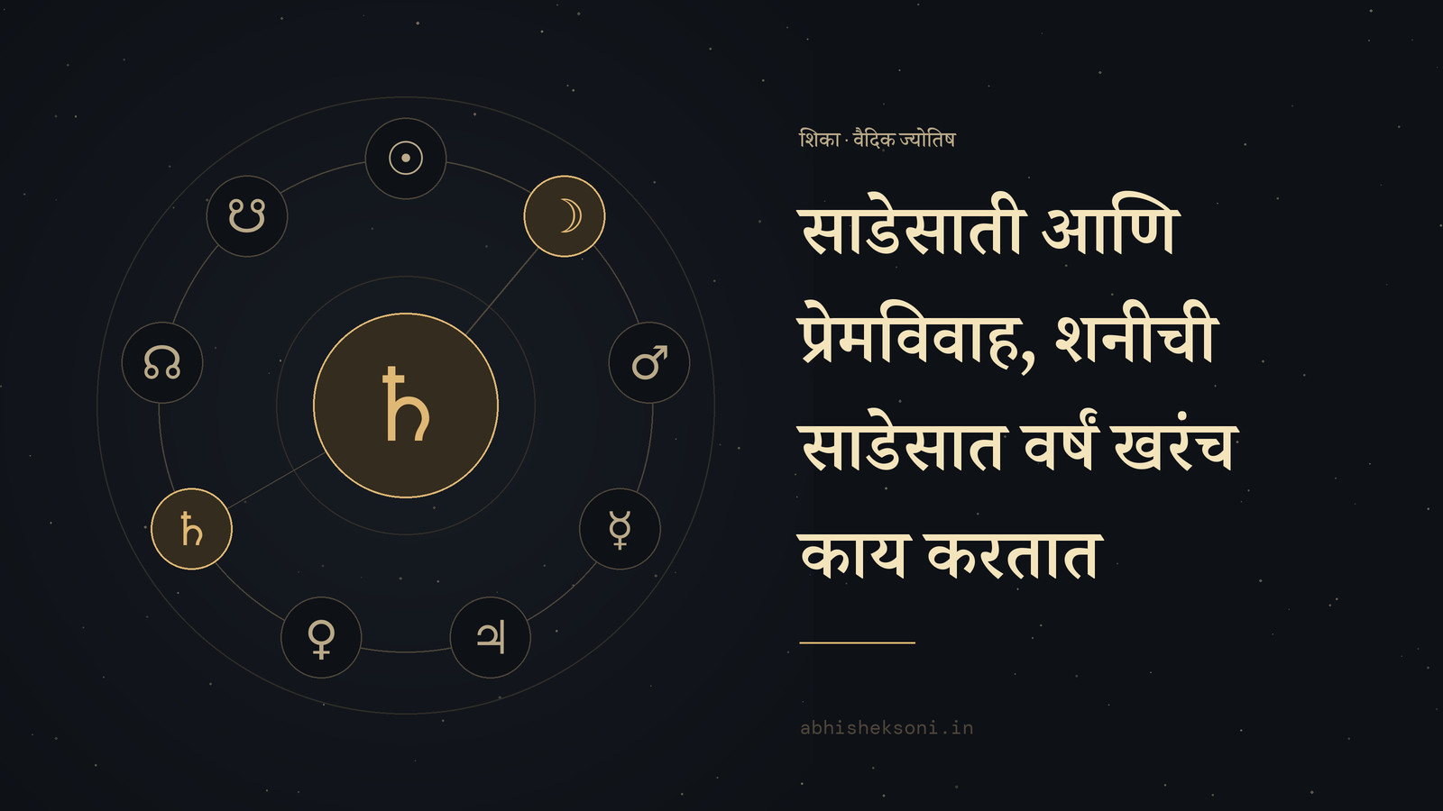 साडेसाती आणि प्रेमविवाह, शनीची साडेसात वर्षं खरंच काय करतात: नऊ ग्रह, ज्यात शनी आणि चंद्र चिन्हांकित आहेत