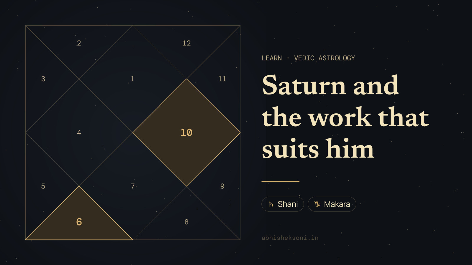 Saturn and the work that suits him: a North Indian birth chart with houses 6 and 10 highlighted