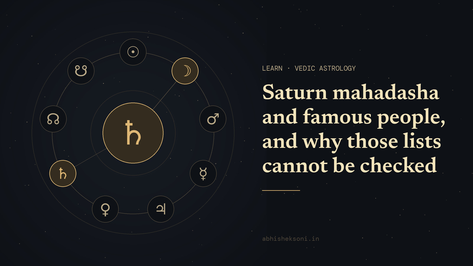 Saturn mahadasha and famous people, and why those lists cannot be checked: the nine grahas with Shani and Chandra marked